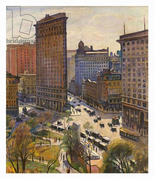 Постер The Flatiron Building, 1919 с типом исполнения На холсте в раме в багетной раме 221-03