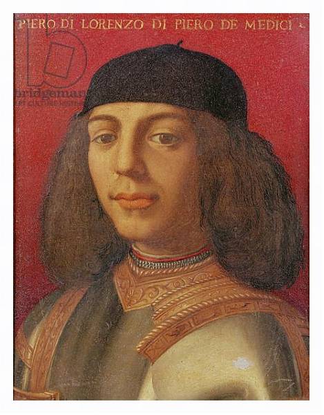 Постер Portrait of Piero di Lorenzo de Medici с типом исполнения На холсте в раме в багетной раме 221-03