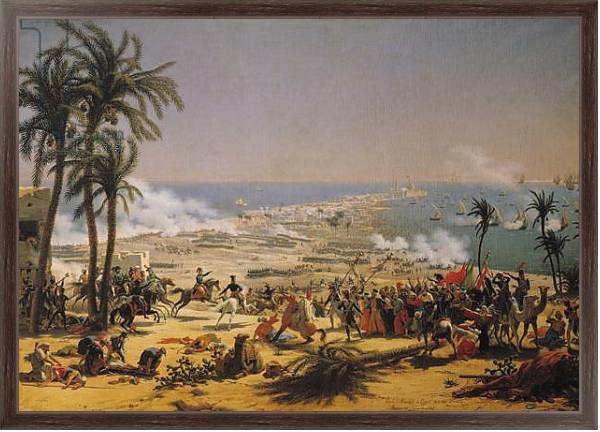 Постер The Battle of Aboukir, 25th July 1799 2 с типом исполнения На холсте в раме в багетной раме 221-02