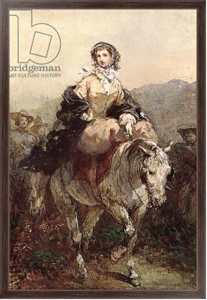 Постер Young Woman on a Horse с типом исполнения На холсте в раме в багетной раме 221-02