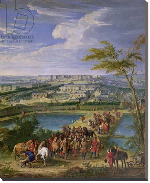 Постер The Town and Chateau of Versailles from the Butte de Montboron, 1688 с типом исполнения На холсте без рамы