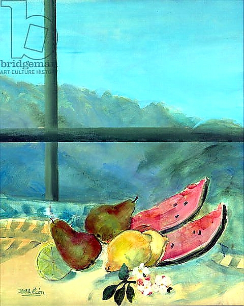 Постер Still Life with Watermelon с типом исполнения На холсте без рамы
