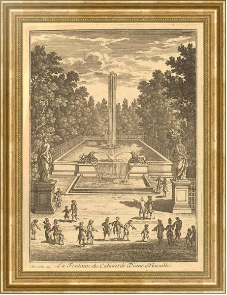 Постер Вид на фонтан Дианы в Версале с типом исполнения На холсте в раме в багетной раме NA033.1.051