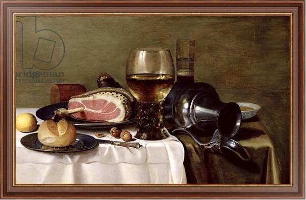 Постер Still Life with Ham с типом исполнения На холсте в раме в багетной раме 35-M719P-83