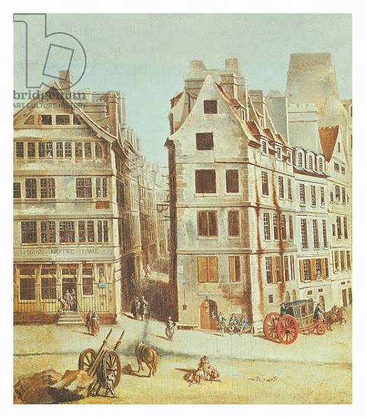Постер The Cabaret 'A l'Image Notre-Dame', Place de Greve in 1751 с типом исполнения На холсте в раме в багетной раме 221-03