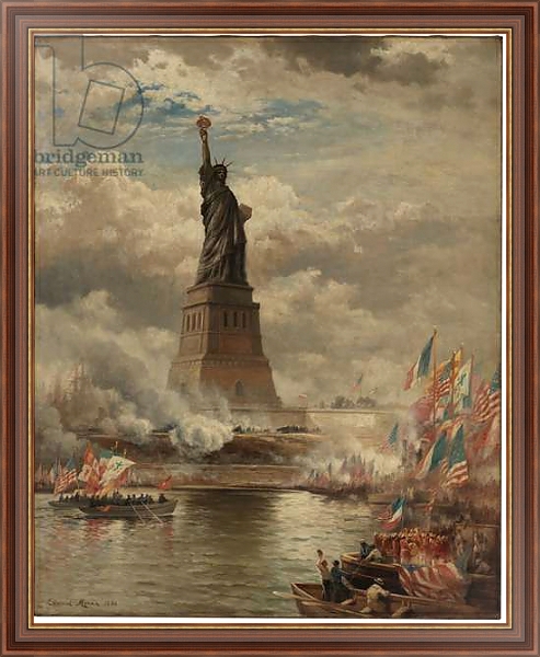 Постер The Unveiling of the Statue of Liberty, Enlightening the World, 1886 с типом исполнения На холсте в раме в багетной раме 35-M719P-83