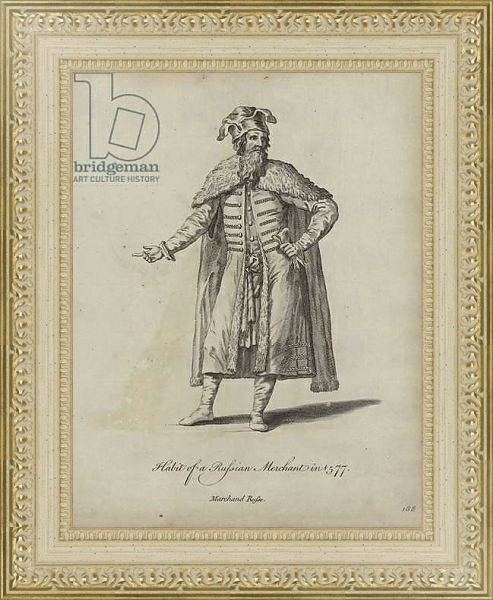 Постер Habit of a Russian Merchant in 1577 с типом исполнения Акварель в раме в багетной раме 484.M48.725