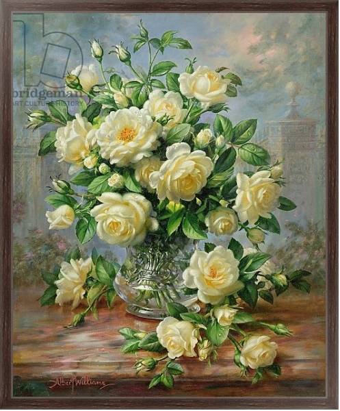 Постер Princess Diana Roses in a Cut Glass Vase с типом исполнения На холсте в раме в багетной раме 221-02