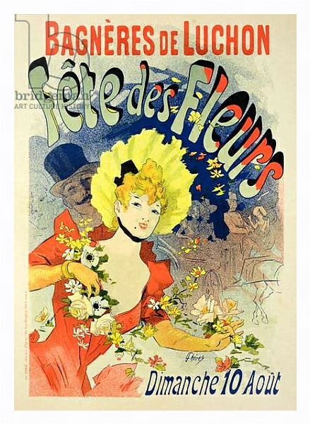 Постер Reproduction of a Poster Advertising the Flower Festival at Bagneres-de-Luchon, 1890 с типом исполнения На холсте в раме в багетной раме 221-03