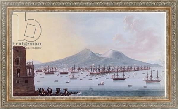 Постер View of the Bay of Naples, 1798 с типом исполнения На холсте в раме в багетной раме 484.M48.310