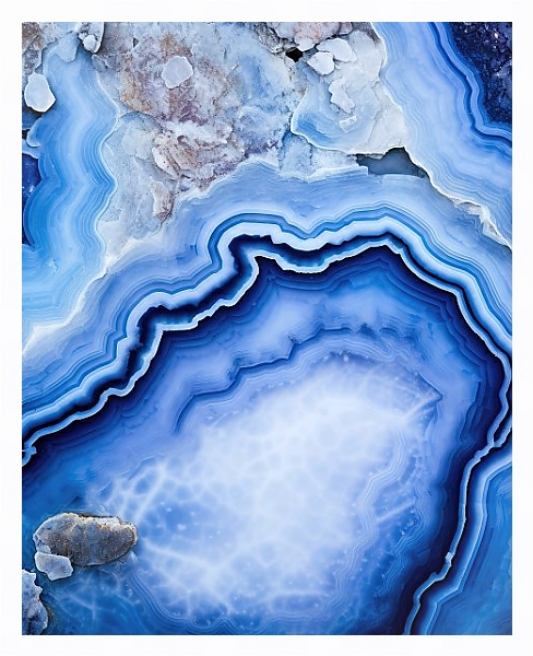 Постер Geode of blue agate stone 4 с типом исполнения На холсте в раме в багетной раме 221-03