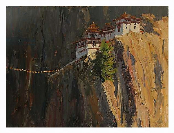 Постер Tiger's Nest Monastery с типом исполнения На холсте в раме в багетной раме 221-03