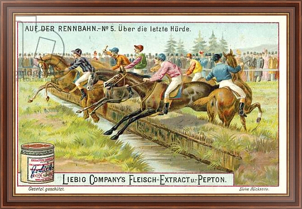 Постер At the racecourse: over the last fence с типом исполнения На холсте в раме в багетной раме 35-M719P-83