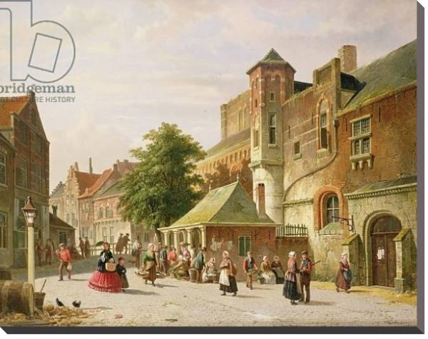 Постер A Street Scene in Amsterdam с типом исполнения На холсте без рамы