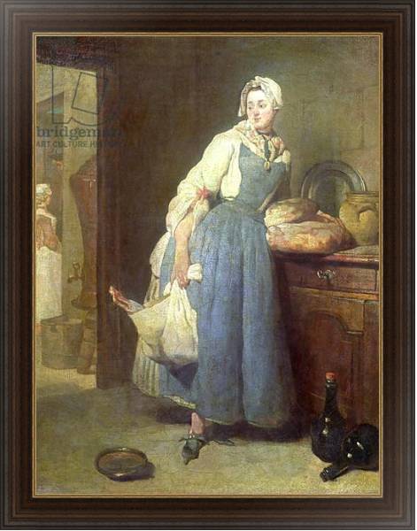 Постер The Kitchen Maid with Provisions, 1739 с типом исполнения На холсте в раме в багетной раме 1.023.151