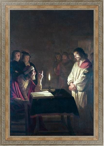 Постер Христос перед верховным жрецом с типом исполнения На холсте в раме в багетной раме 484.M48.310