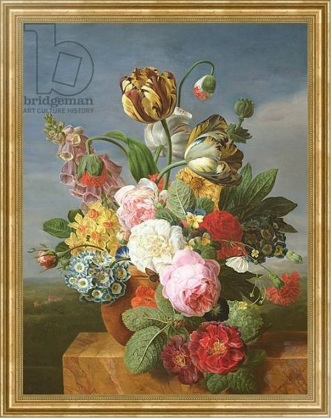 Постер Bouquet of flowers in a vase с типом исполнения На холсте в раме в багетной раме NA033.1.051