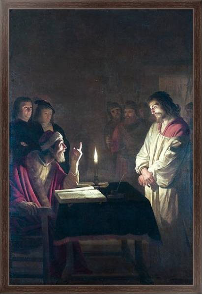 Постер Христос перед верховным жрецом с типом исполнения На холсте в раме в багетной раме 221-02