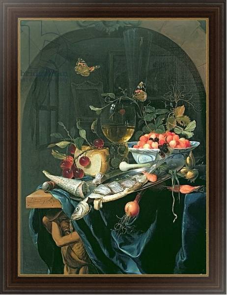 Постер Still Life with Fish Platter с типом исполнения На холсте в раме в багетной раме 1.023.151