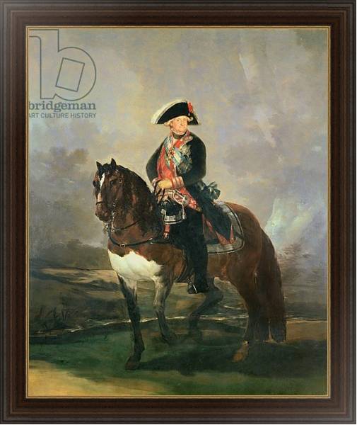 Постер Equestrian portrait of King Carlos IV, 1800-1801 с типом исполнения На холсте в раме в багетной раме 1.023.151
