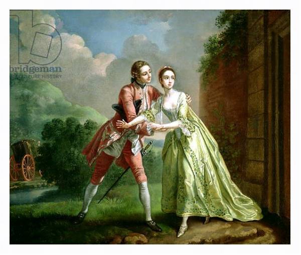 Постер Robert Lovelace preparing to abduct Clarissa Harlowe, from 'Clarissa' by Samuel Richardson с типом исполнения На холсте в раме в багетной раме 221-03