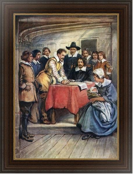 Постер Illustration for the Young Pilgrims 3 с типом исполнения На холсте в раме в багетной раме 1.023.151