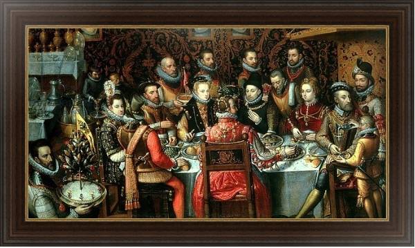 Постер The Banquet of the Monarchs, c.1579 с типом исполнения На холсте в раме в багетной раме 1.023.151