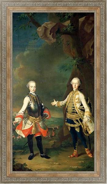 Постер Joseph and Leopold, sons of Francis I and Maria Theresa of Austria, later Joseph II and Leopold II с типом исполнения На холсте в раме в багетной раме 484.M48.310