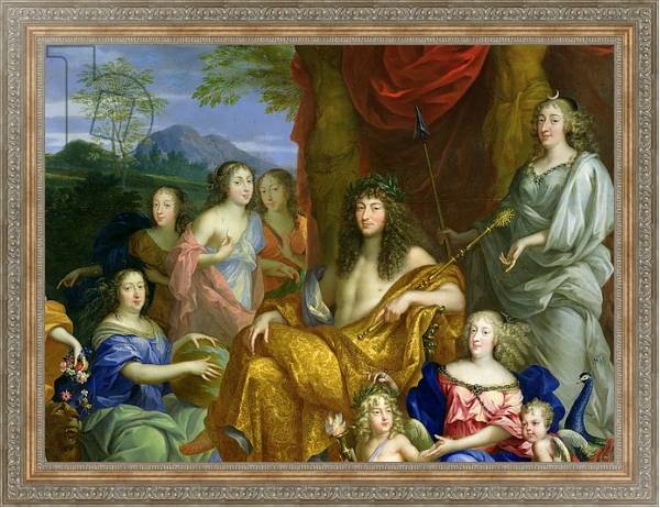 Постер The Family of Louis XIV 1670 с типом исполнения На холсте в раме в багетной раме 484.M48.310