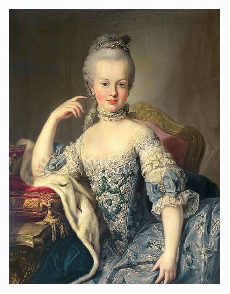Постер Archduchess Marie Antoinette Habsburg-Lotharingen 1767-68 с типом исполнения На холсте в раме в багетной раме 221-03