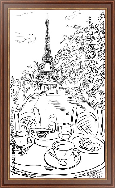 Постер Париж в Ч/Б рисунках #19 с типом исполнения На холсте в раме в багетной раме 35-M719P-83