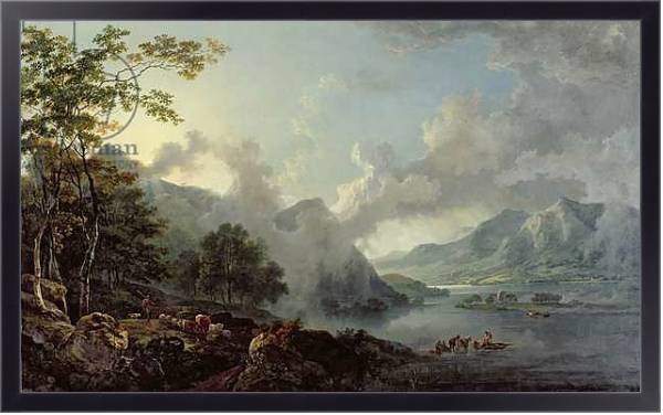 Постер View of Windermere Lake, Early Morning, 1781 с типом исполнения На холсте в раме в багетной раме 221-01