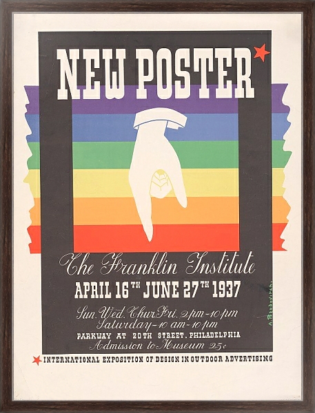 Постер New poster, the Franklin Institute, April 16th June 27th, 1937 с типом исполнения На холсте в раме в багетной раме 221-02