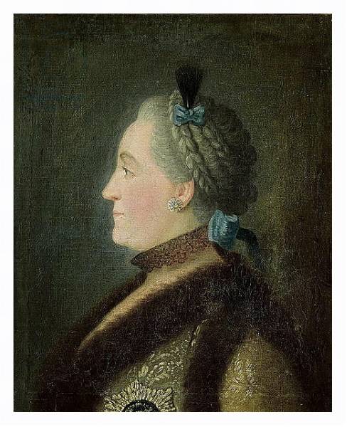 Постер Portrait of Catherine II of Russia, after a painting by Dimitri Gregorievich Levitsky с типом исполнения На холсте в раме в багетной раме 221-03
