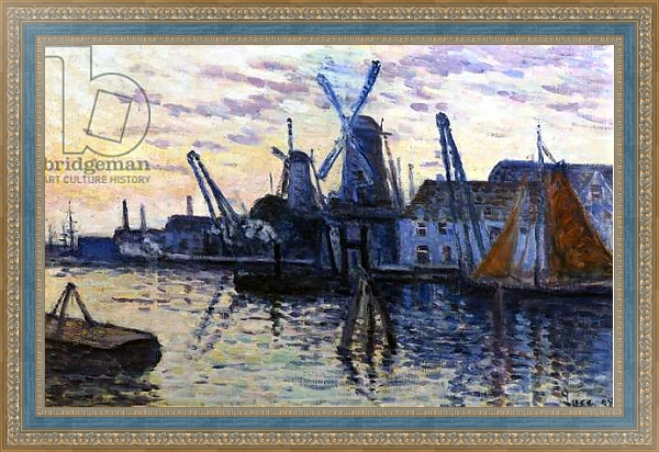 Постер Windmills in Holland, 1908 с типом исполнения На холсте в раме в багетной раме 484.M48.685