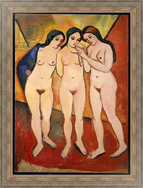 Постер Three Nude Women, 1912 с типом исполнения На холсте в раме в багетной раме 484.M48.310