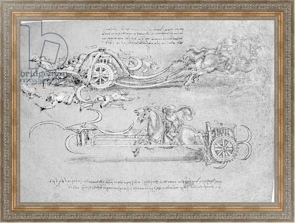 Постер Scythed Chariot, c.1483-85 с типом исполнения На холсте в раме в багетной раме 484.M48.310