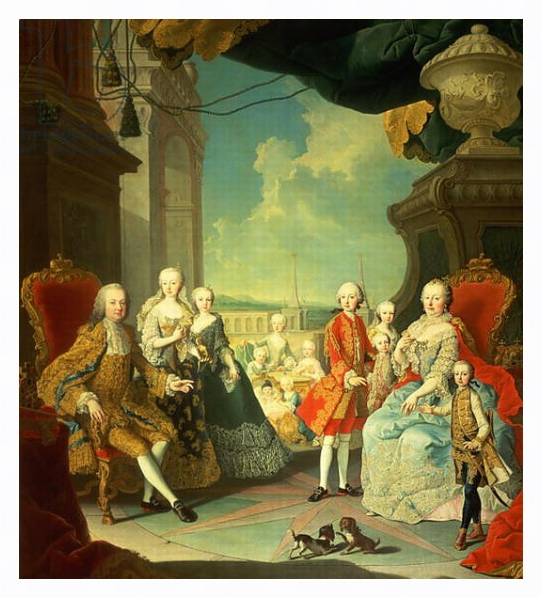 Постер Maria Theresa and her Husband at the staircase с типом исполнения На холсте в раме в багетной раме 221-03
