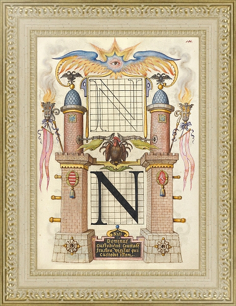 Постер Guide for Constructing the Letter N с типом исполнения Акварель в раме в багетной раме 484.M48.725