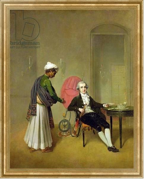 Постер A Gentleman, possibly William Hickey, and his Indian Servant, c.1785 с типом исполнения На холсте в раме в багетной раме NA033.1.051