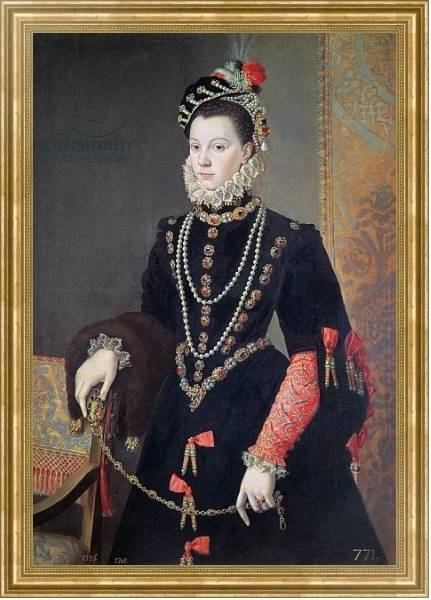 Постер Elizabeth de Valois, 1604-8 с типом исполнения На холсте в раме в багетной раме NA033.1.051