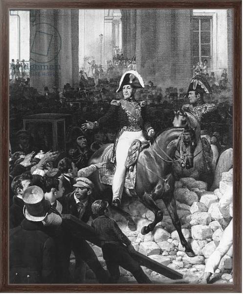 Постер The Duke of Orleans Leaves the Palais-Royal and Goes to the Hotel de Ville on 31st July 1830, 1832 2 с типом исполнения На холсте в раме в багетной раме 221-02