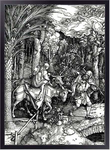 Постер The Flight into Egypt, from the 'Life of the Virgin' series, published in 1511 с типом исполнения На холсте в раме в багетной раме 221-01