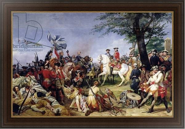 Постер The Battle of Fontenoy, 11th May 1745, 1828 с типом исполнения На холсте в раме в багетной раме 1.023.151
