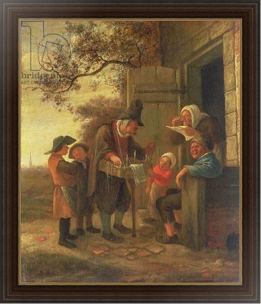 Постер A Pedlar selling Spectacles outside a Cottage, c.1650-53 с типом исполнения На холсте в раме в багетной раме 1.023.151