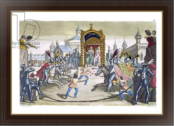Постер Knights jousting before a King and Queen с типом исполнения На холсте в раме в багетной раме 1.023.151