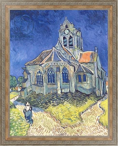Постер The Church at Auvers-sur-Oise, 1890 с типом исполнения На холсте в раме в багетной раме 484.M48.310