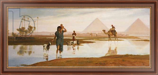 Постер Overflow of the Nile, with the Pyramids с типом исполнения На холсте в раме в багетной раме 35-M719P-83