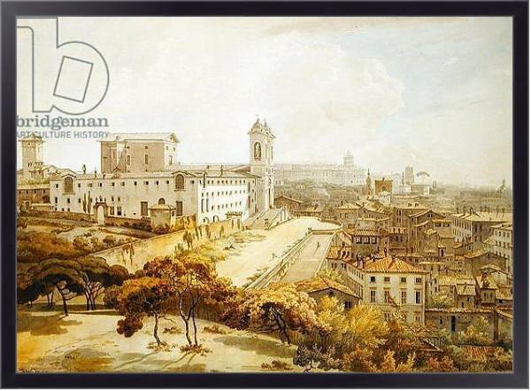 Постер A View of Rome taken from the Pincio, 1776 с типом исполнения На холсте в раме в багетной раме 221-01