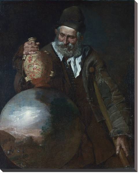 Постер Престарелый мужчина, держащий вазу с типом исполнения На холсте без рамы
